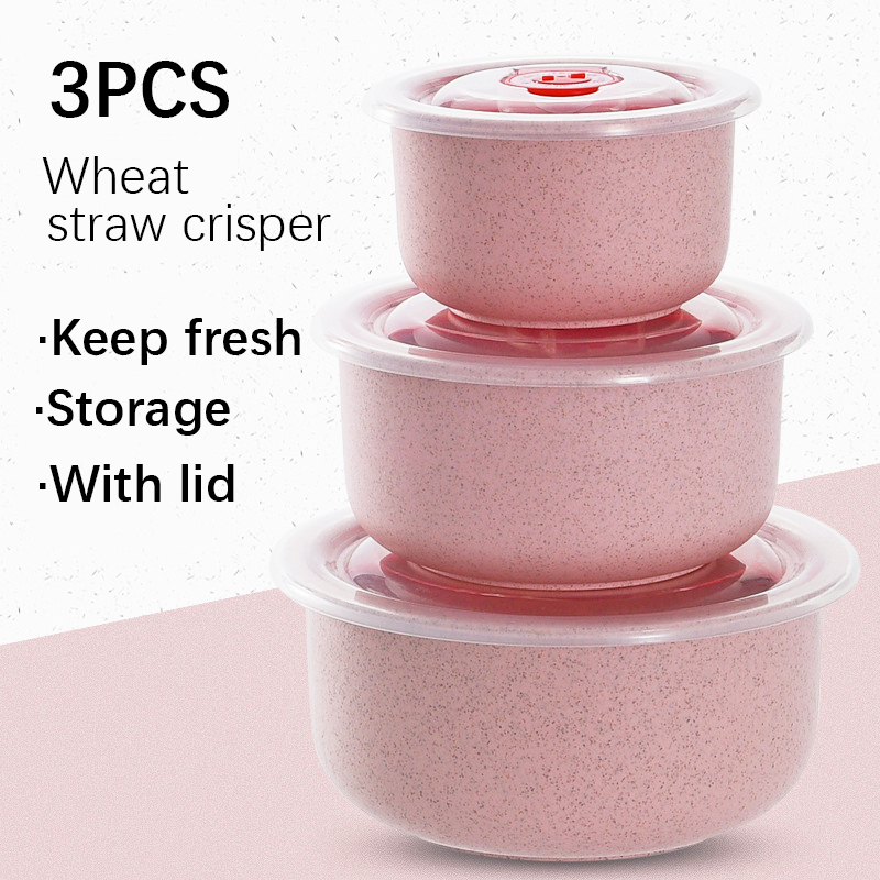 Meal Prep Microwave - Juego de 3 recipientes de paja
