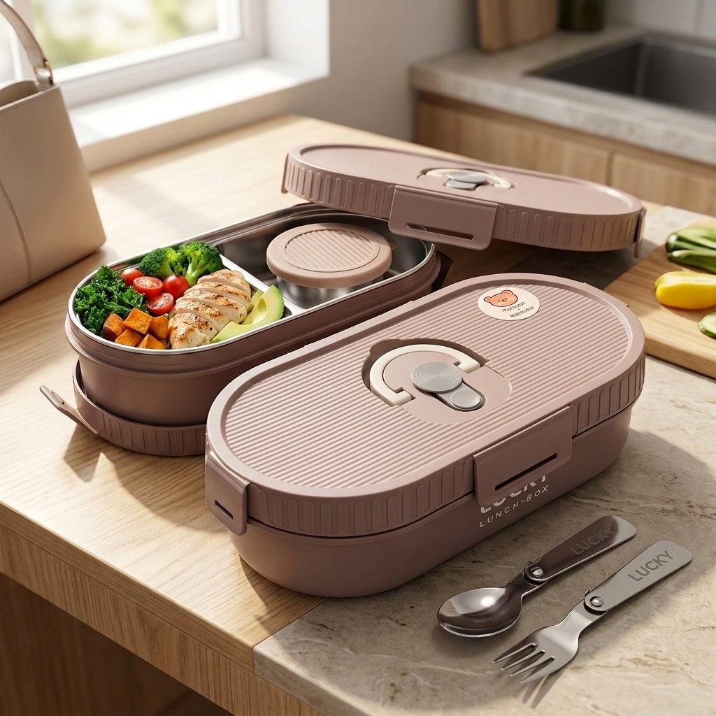 Meal Prep Or Prep Meal - Lonchera Portátil Hermética de Acero Inoxidable