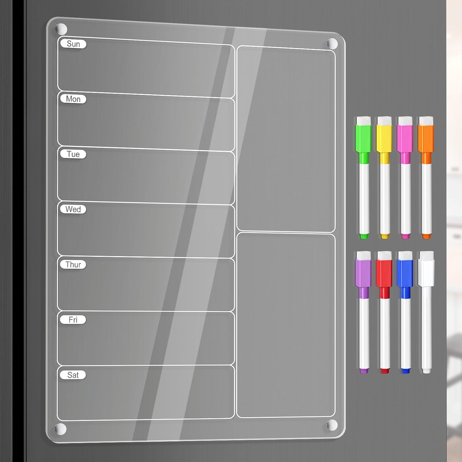 Meal Prep Planner - Planificador semanal de comidas para refrigerador,