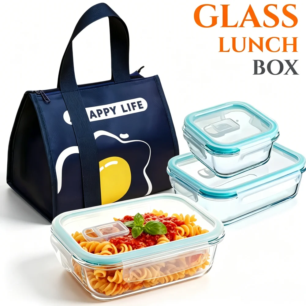 Meal Prep Rezepte - Lonchera de Vidrio Libre de BPA,