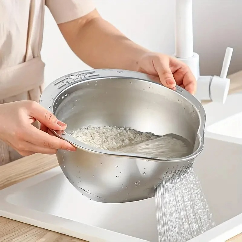 Meal Prep Rice - Colador de Acero Inoxidable Antioxidante para