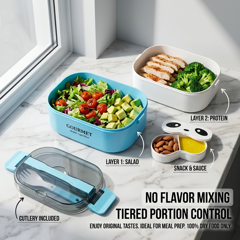 Lonchera Bento de Plástico Apt - Meal Prep Or Prep Meal reseña y precio