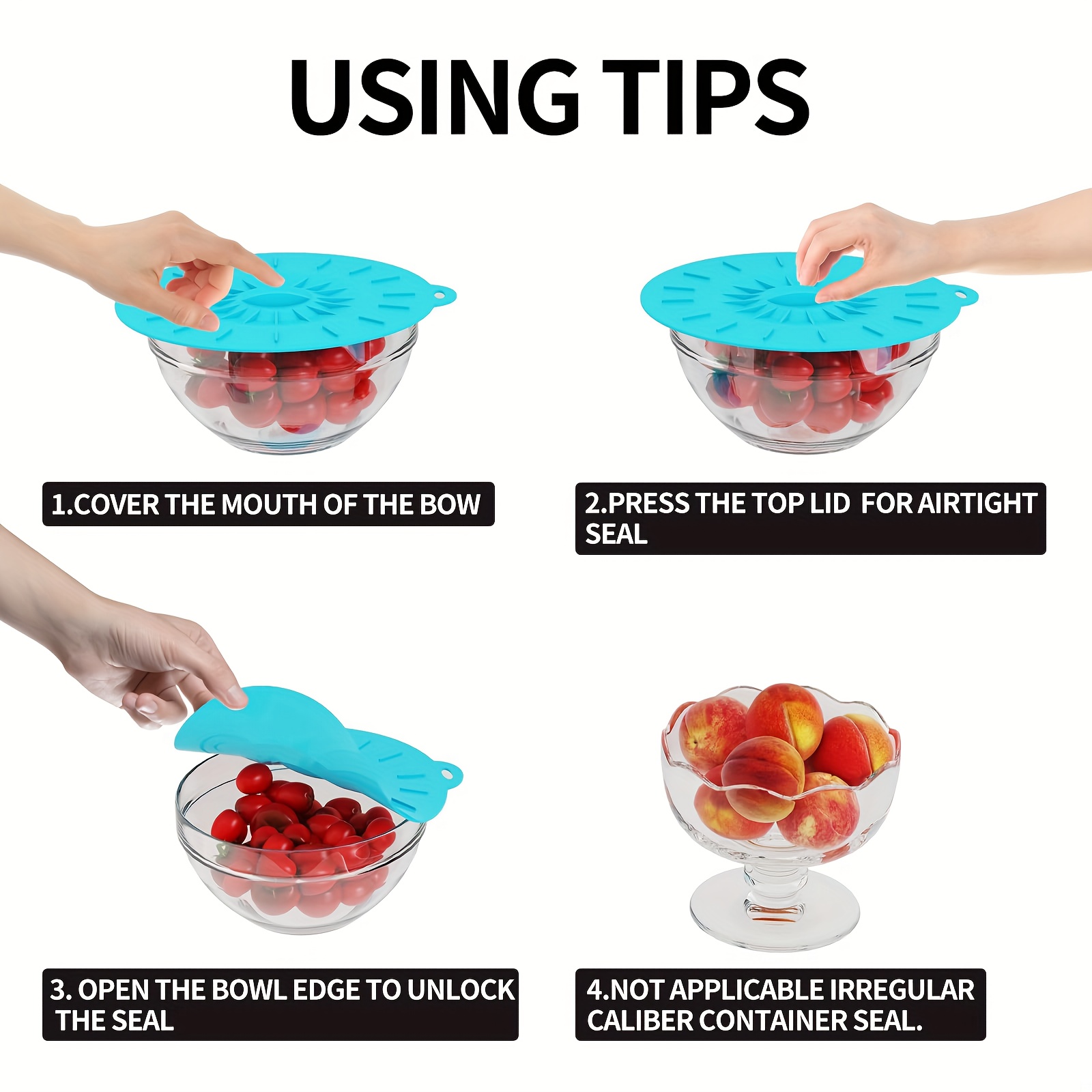 Tapas de silicona de 5 piezas, - Meal Prep Microwave reseña y precio
