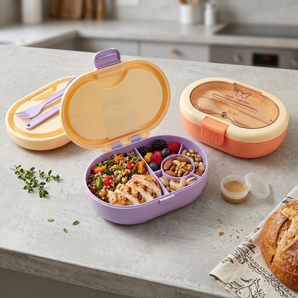 Lonchera Bento de Plástico con - Meal Prep Or Prep Meal reseña y precio
